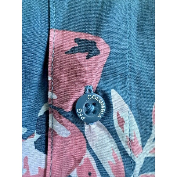 Columbia Men's PFG Trollers Short Sleeves Button Up Shirt Floral Canyon Blue XXL - Picture 5 of 8